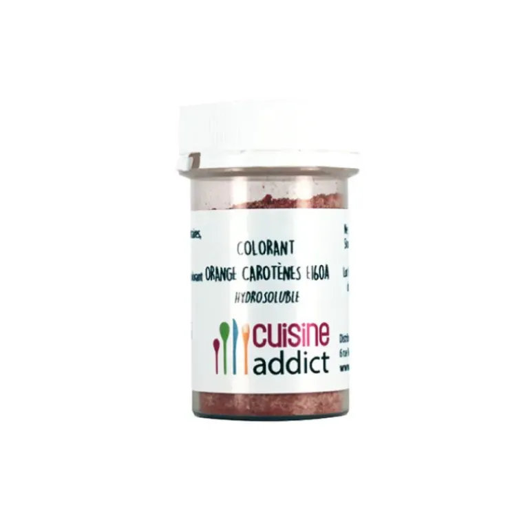 Colorant alimentaire Orange Carotène E160A 10g Poudre Hydrosoluble Cuisineaddict
