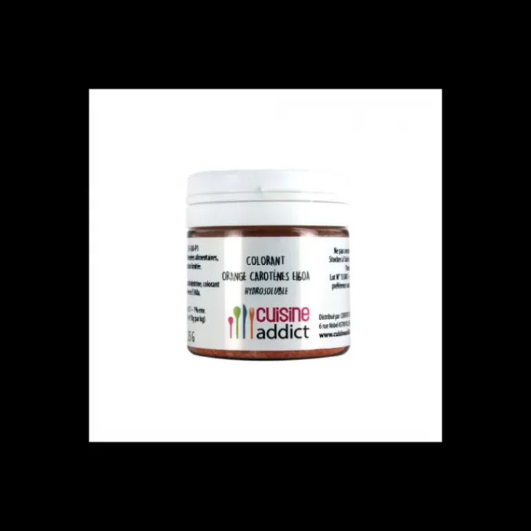 Colorant alimentaire Orange Carotène E160A 25g Poudre Hydrosoluble Cuisineaddict