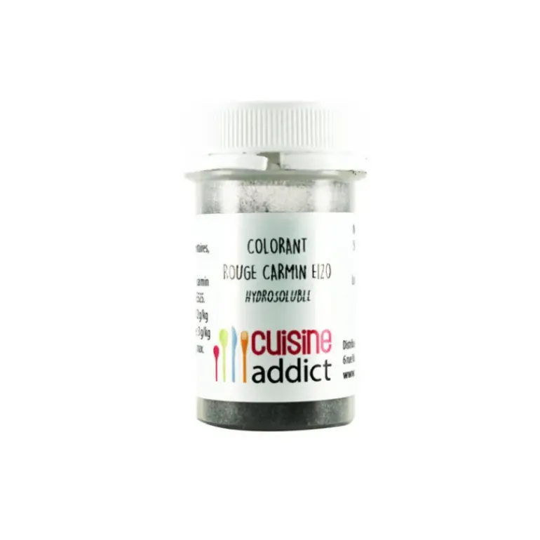 Colorant alimentaire Rouge Carmin E120 10g Poudre Hydrosoluble Cuisineaddict
