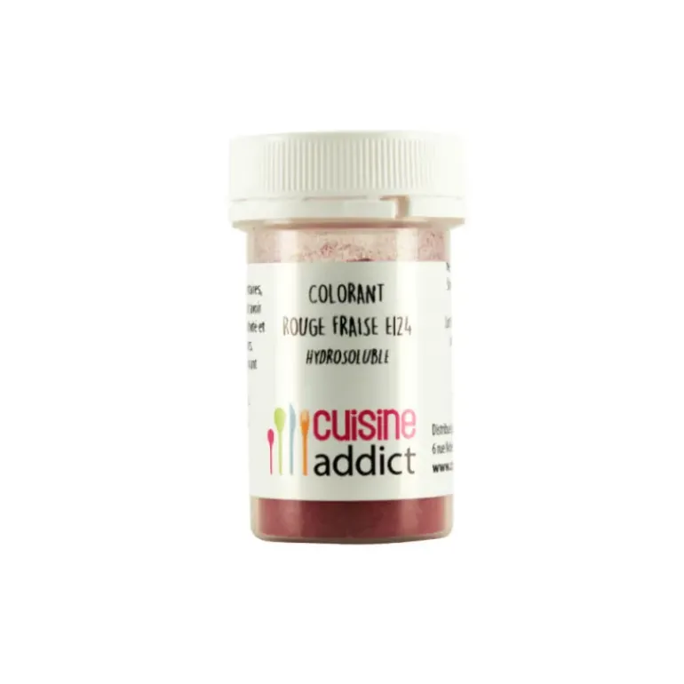 Colorant alimentaire Rouge Fraise E124 10g Poudre Hydrosoluble Cuisineaddict