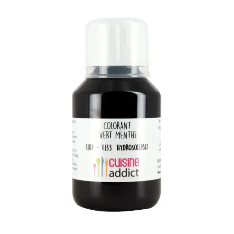 Colorant alimentaire Vert Menthe E102/E133 Liquide 115 ml Cuisineaddict
