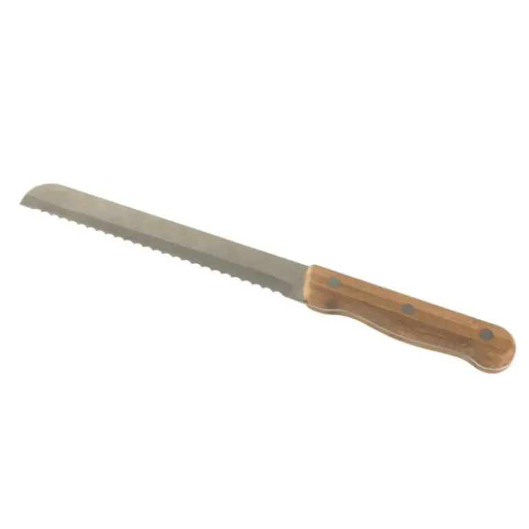 Couteau à Pain Inox et Bambou 32 cm Pebbly
