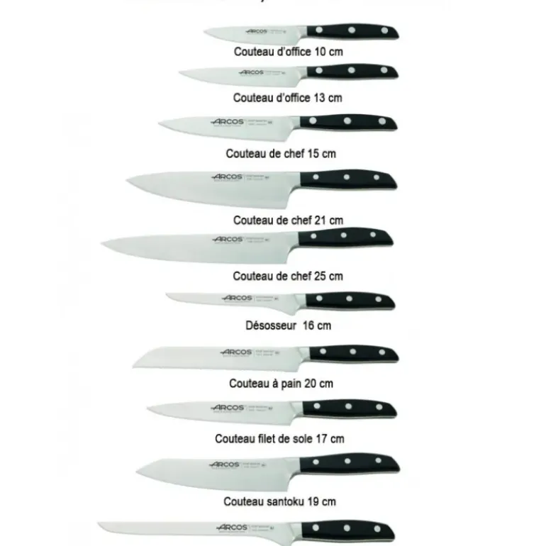 Couteau d'Office 13 cm Arcos MANHATTAN Noir