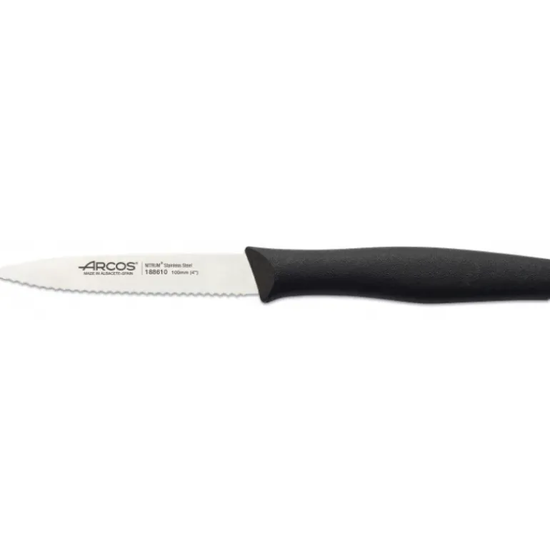 Couteau d'Office Cranté Inox 10 cm Noir Arcos NOVA