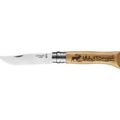 Couteau N°8 Gravure Cerf Animalia Opinel