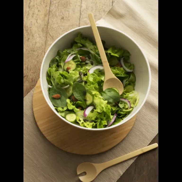 Couverts à Salade en Bambou 27 cm Pebbly