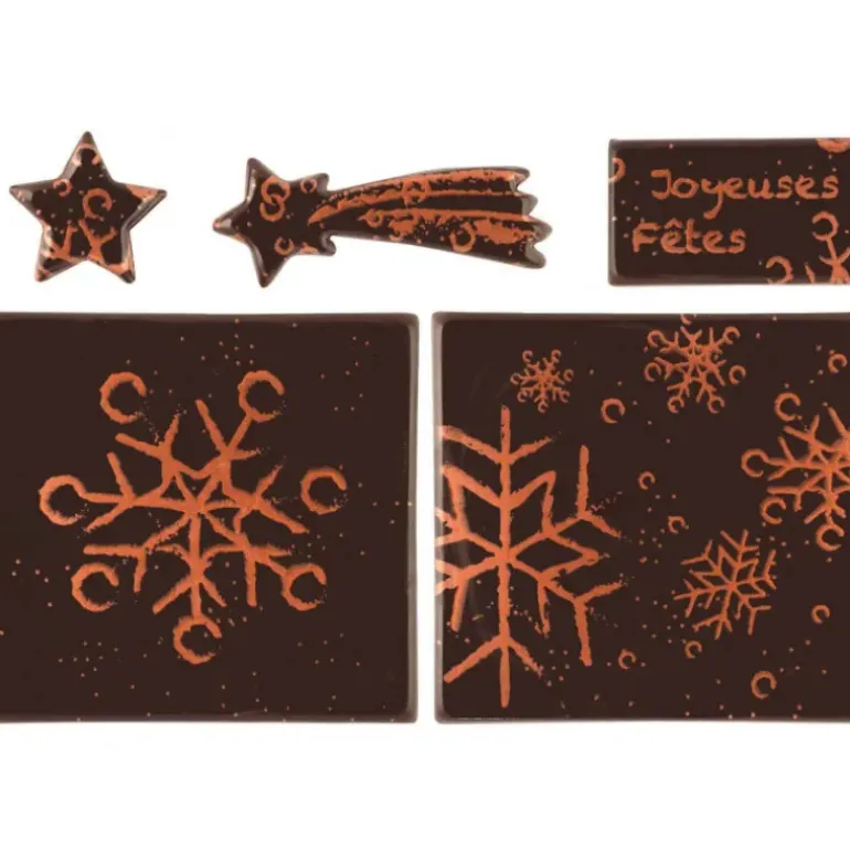 Décoration de Bûche de Noël Chocolat Joyeuses Fêtes (x1) Florensuc