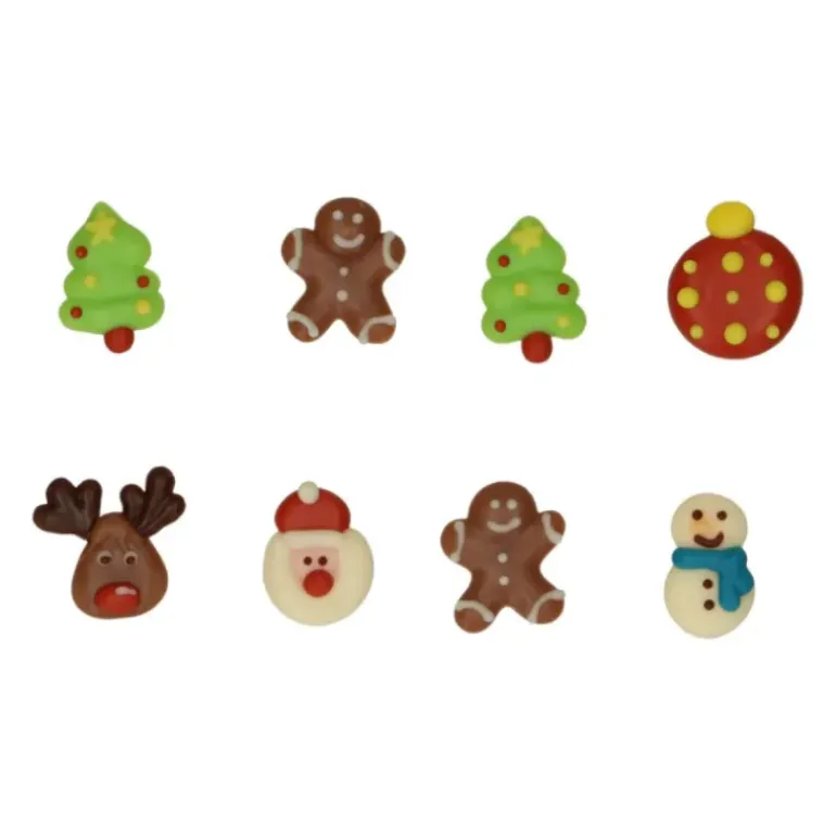 Décorations en Chocolat Blanc Noël (x8) Funcakes