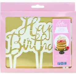 Découpoir Cake Topper Happy Birthday Manuscrit 16,5 x 15 cm PME