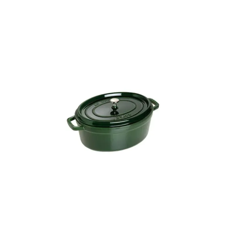 DEFAUT STAUB Cocotte Fonte Ovale 31 cm Vert Basilic Majolique 5,5 L (sans couvercle)