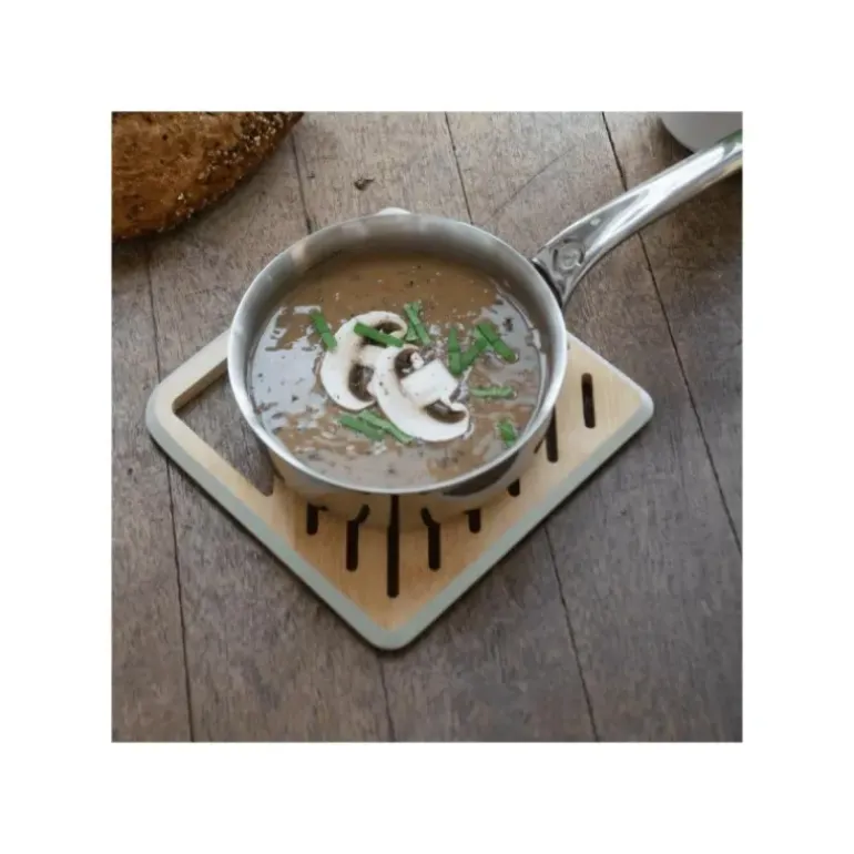 Dessous de Plat Carré Bambou Crème 20 x 20 cm Pebbly