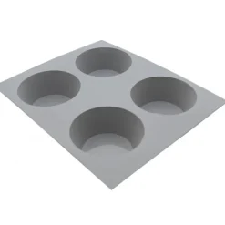 Elastomoule Muffin - 4 empreintes 21 x 17,6 cm - Silicone de Buyer