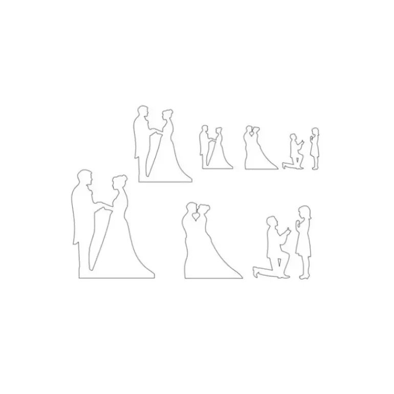 Emporte Pièce Silhouettes Mariés H.12.5 cm (x7)