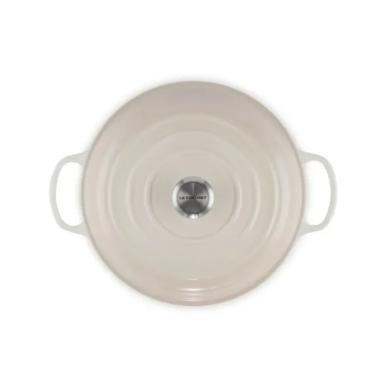 Faitout Meringue en Fonte avec Intérieur Sable 30 cm Le Creuset Signature