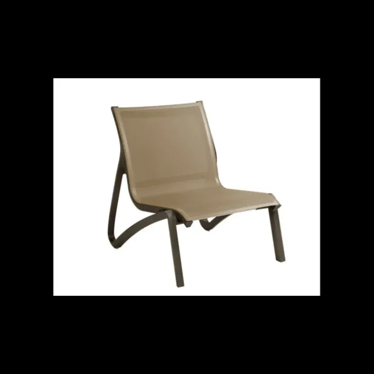 Fauteuil Conversationnel Bronze Toile Cognac Sunset Grosfillex