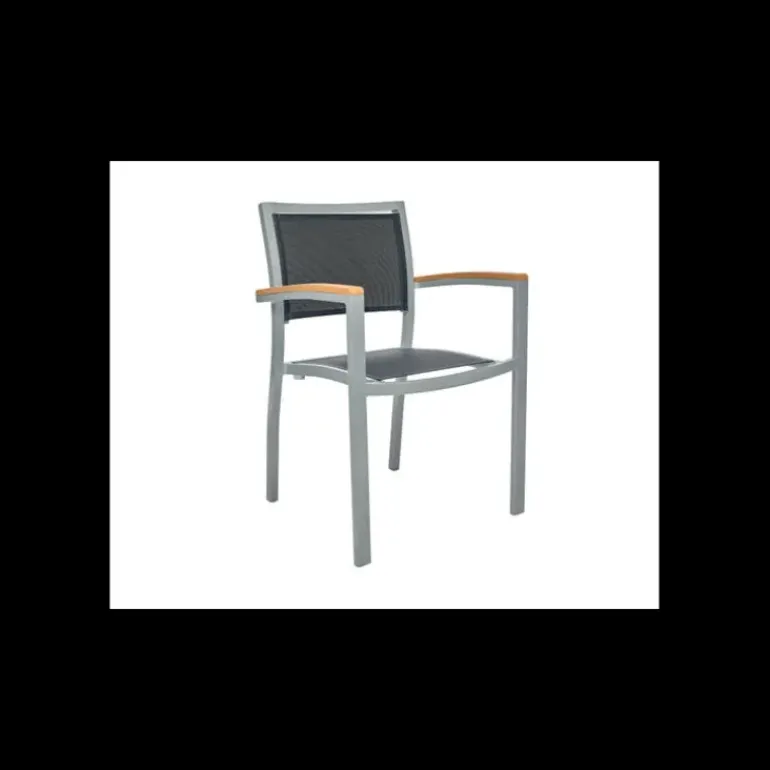 Fauteuil en Aluminium Laqué Monaco Anthracite Ezpeleta
