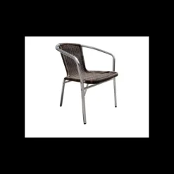Fauteuil Tressé Structure Aluminium Walis Moka Lyrose