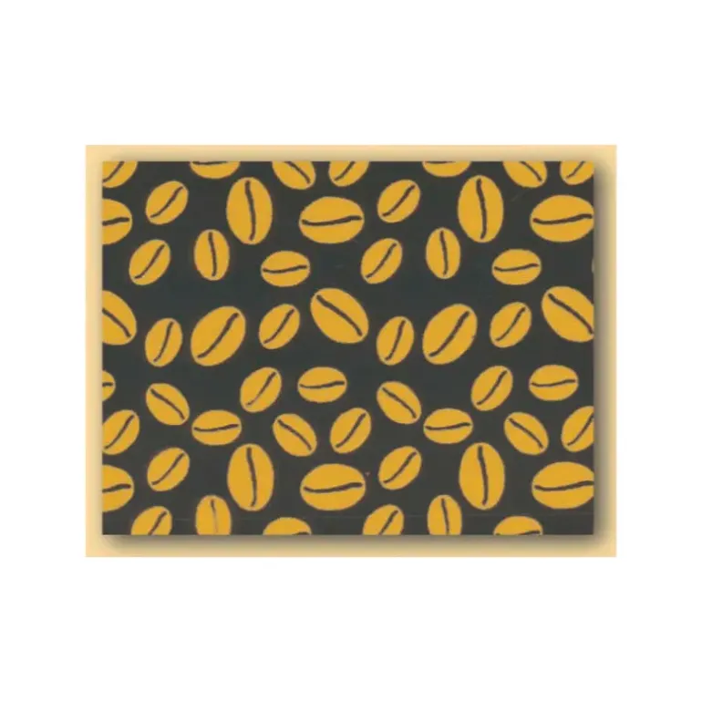 Feuilles de transfert chocolat Grains de café or 34 x 26,5 cm (x10)