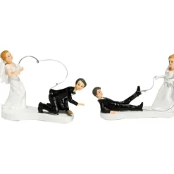 Figurine Mariage A la Pêche 2 Modèles 14 cm
