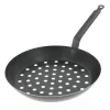 FIN DE SERIE Poêle à Légumes Perforée Tôle Bleue Ø 28 cm Outdoor De Buyer