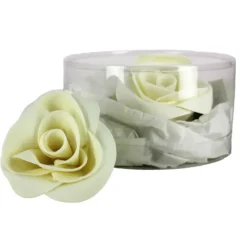 Fleur en sucre Roses blanches Ø 6 cm (x3) Mallard Ferrière