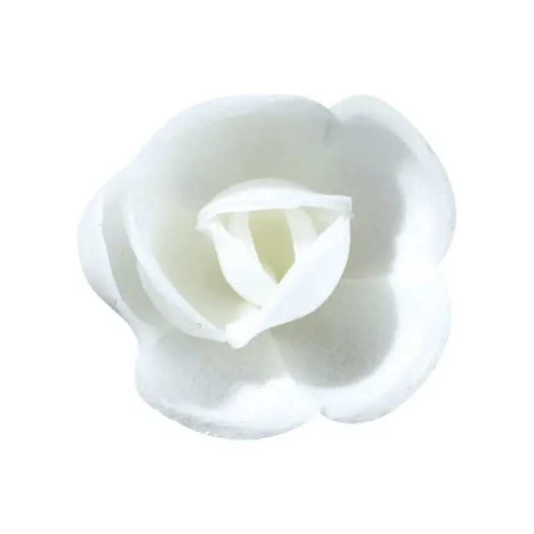 Fleurs de rose blanche x6, grandes feuilles x12 - en Azyme