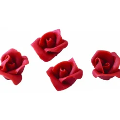 Fleurs en pâte d'amande roses rouges (x35) Mallard Ferrière