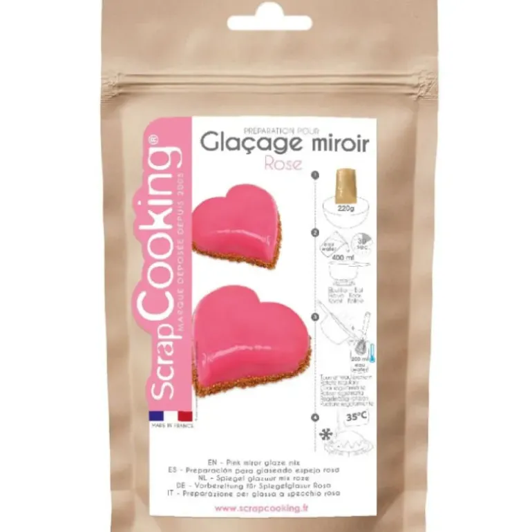 Glaçage Miroir Rose 220 g ScrapCooking