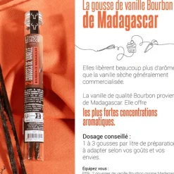 Gousse de Vanille Bourbon Madagascar (x2) Patisdécor