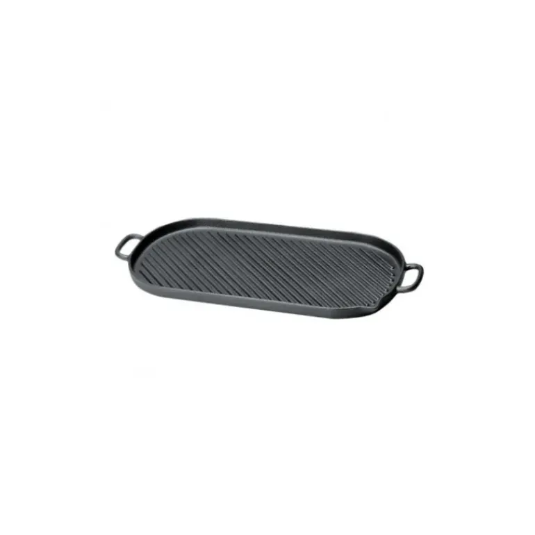 Gril en Fonte ovale 44 x 20 cm Noir Mat Chasseur
