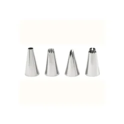 Kit 4 douilles pâtissières Bordures Wilton Inox