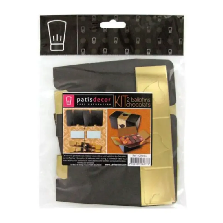Kit Ballotin Noir et Or Patisdécor (x2)