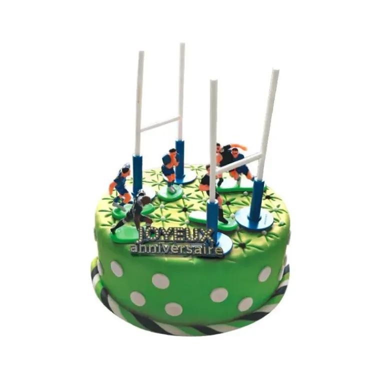 Kit Décor Gâteau Rugby (8 pièces)