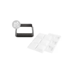 Kit Moule Silicone 6 Tartelettes Carrées 80mm Silikomart Professional