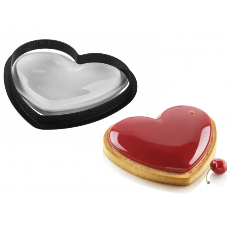 Kit Moule Tarte Cœur Mon Amour 18,8 x 15,8 cm Silikomart