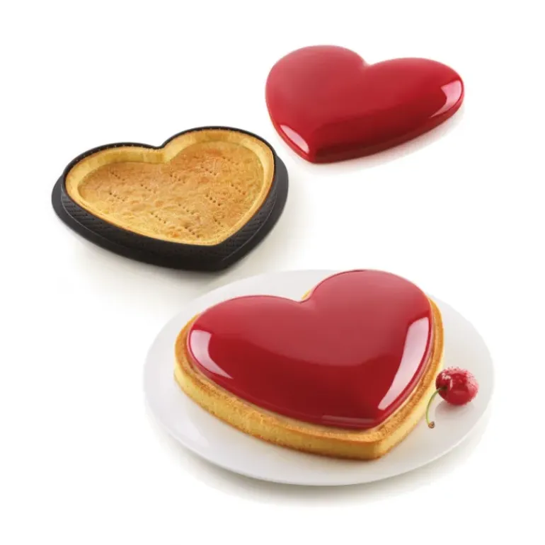 Kit Moule Tarte Cœur Mon Amour 18,8 x 15,8 cm Silikomart