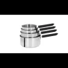 Lot de 4 Casseroles Inox avec Poignée Fixe Mutine Fixe Cristel