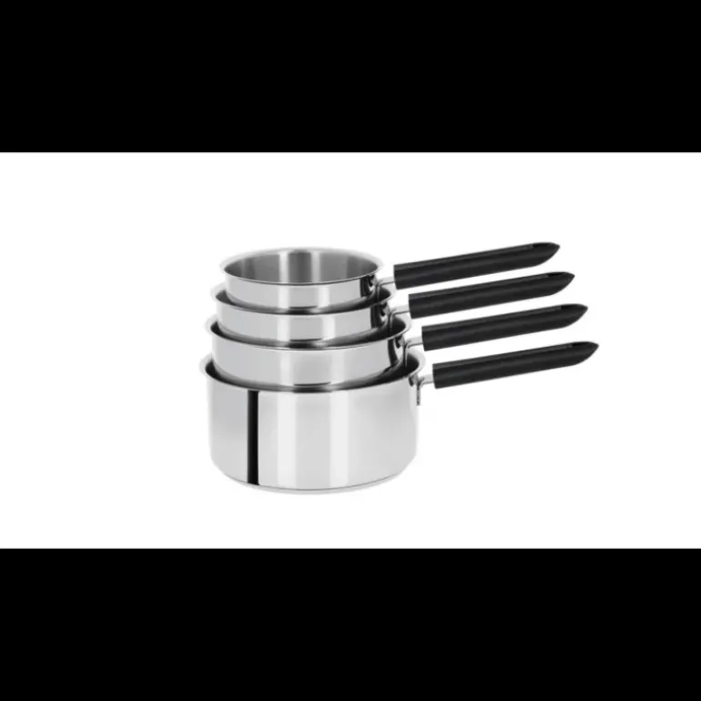 Lot de 4 Casseroles Inox avec Poignée Fixe Mutine Fixe Cristel