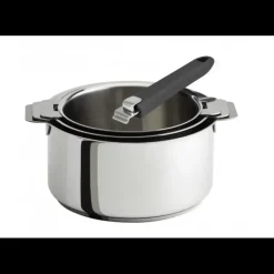 Lot de 3 Casseroles inox avec Poignée Grise Mutine Amovible Cristel