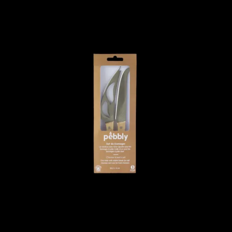 Lot de 2 Couteaux à Fromage en Inox 22 cm Pebbly
