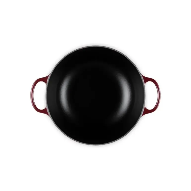 Marmite en Fonte 26 cm Garnet Bouton Doré Le Creuset Signature