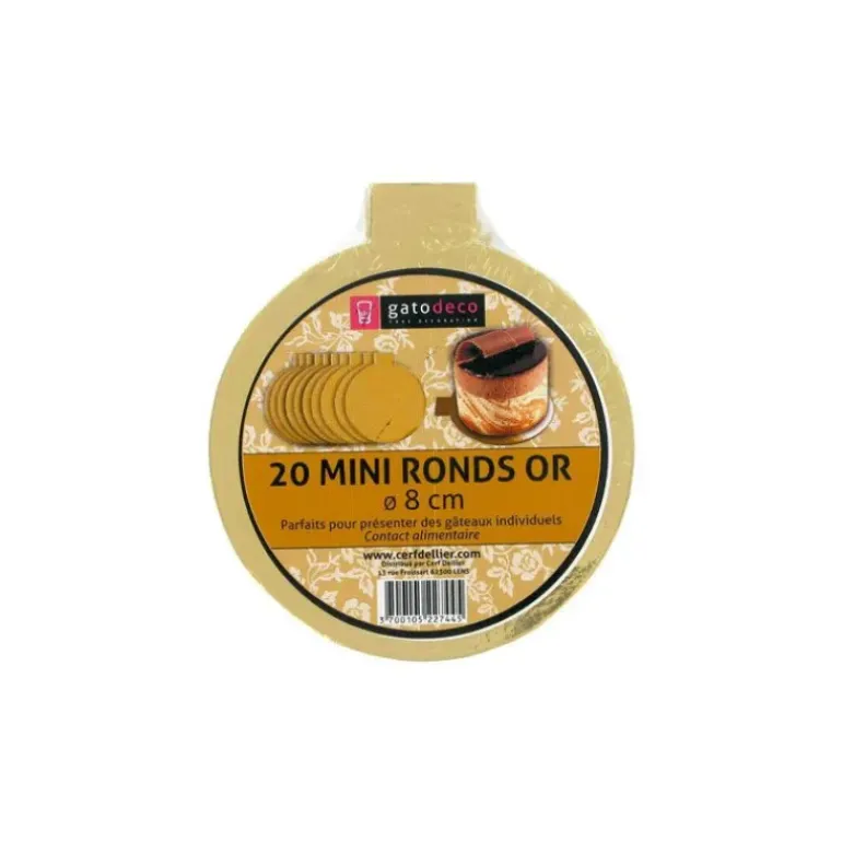 Mini-Ronds Dorés Ø 8 cm (x20) Gatodéco