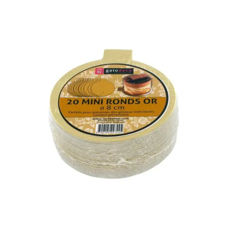 Mini-Ronds Dorés Ø 8 cm (x20) Gatodéco