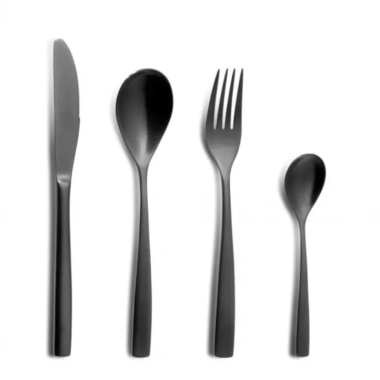 Ménagère 24 pièces BCN COLORS Noir Inox 18% 3 mm Comas