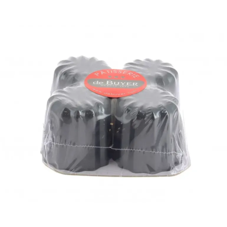 Moule à Cannelés Anti Adhésif Ø 5,5 cm x H 5,5 cm (x4) De Buyer