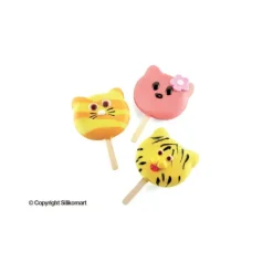Moule à glace silicone Chat 8 empreintes avec bâtonnets SilikoMart
