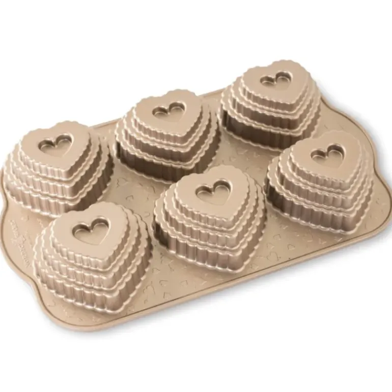 Moule à Gâteaux Cœurs à Étages (x6) Toffee Nordic Ware