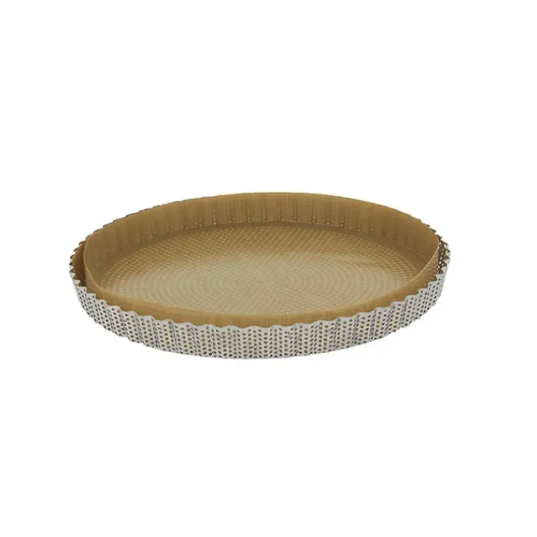 Moule à Tarte Cannelée Inox Perforé Amovible Ø 28 cm x H 2,5 cm De Buyer