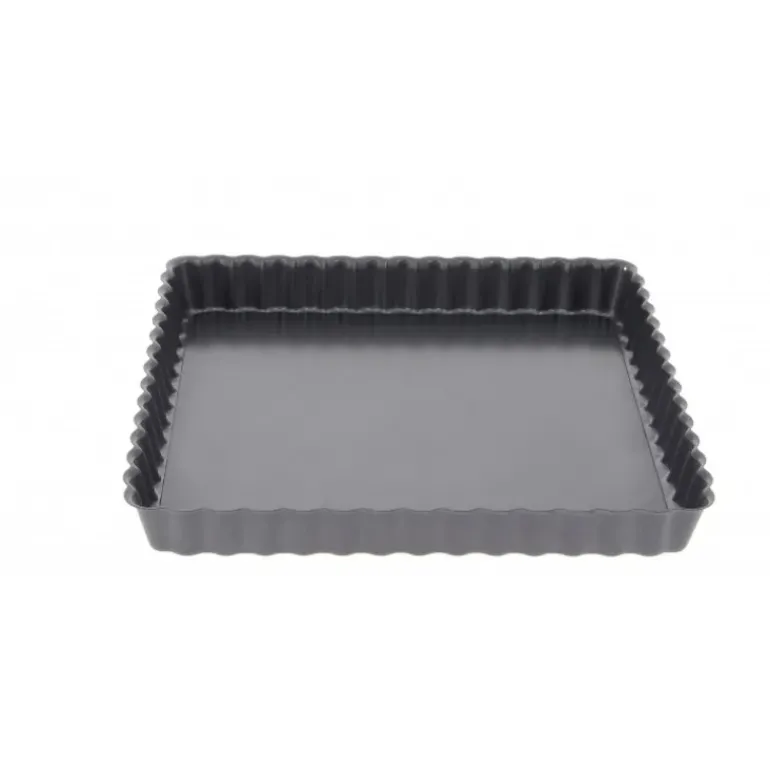 Moule Anti Adhésif Tarte Carrée Fond Amovible 18 cm x H 2,7 cm De Buyer