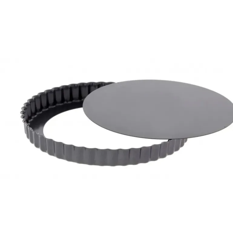 Moule Anti Adhésif Tarte Cannelée Fond Amovible Ø 28 cm x H 3 cm De Buyer